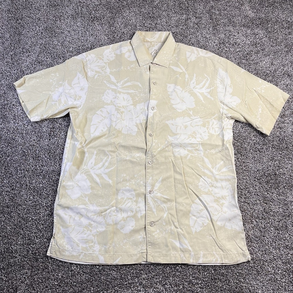 Tommy Bahama Shirt Mens Size M Button Front Short Sleeve Silk Hawaiian Tropical